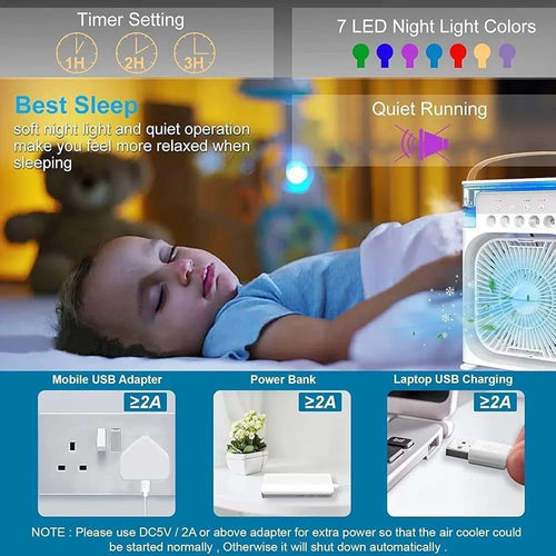 10-Inch Mist Cooler – 5-Hole Arctic Mist & LED Light