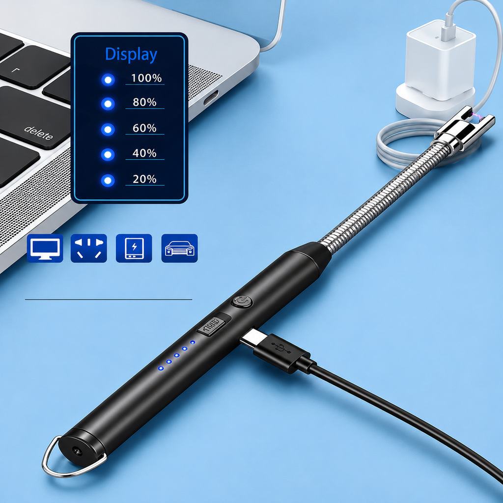 USB Rechargeable Electric Lighter Black Metal (FREE SHIPPING)