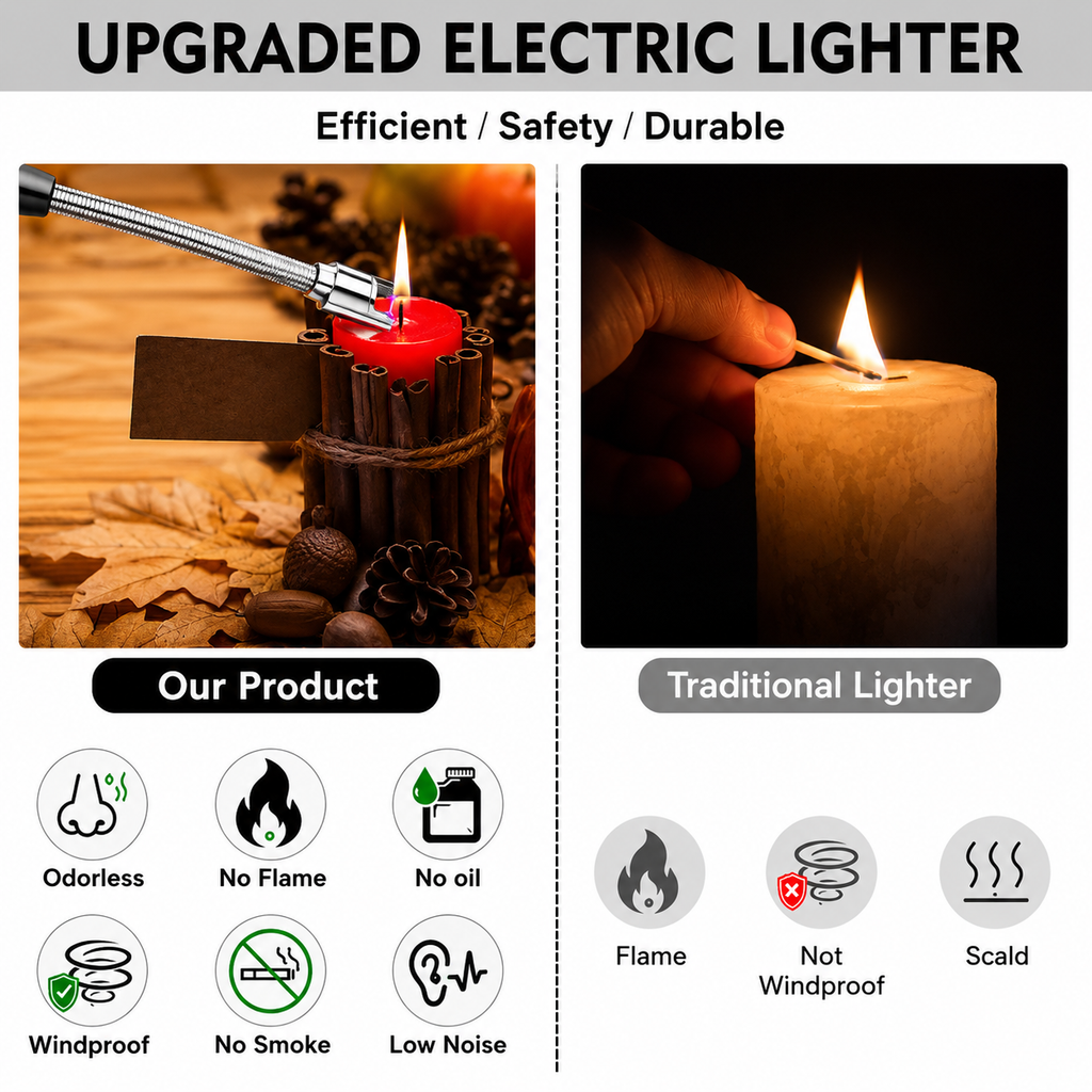 USB Rechargeable Electric Lighter Black Metal (FREE SHIPPING)