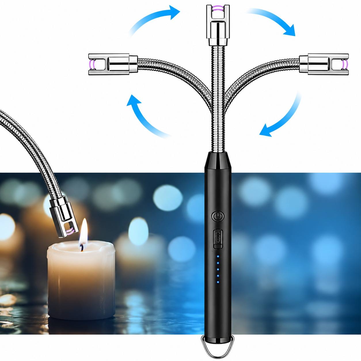 USB Rechargeable Electric Lighter Black Metal (FREE SHIPPING)